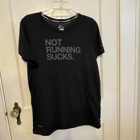 Nike Running Not Running Sucks black graphic shirt